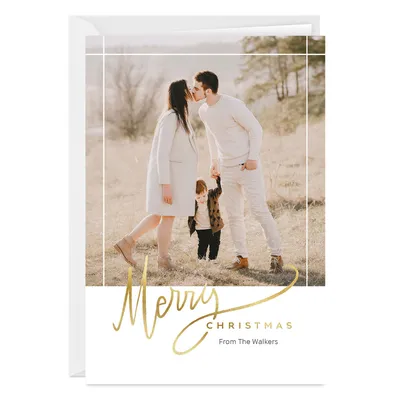 Personalized Elegant Merry Christmas Photo Card for only USD 4.99 | Hallmark