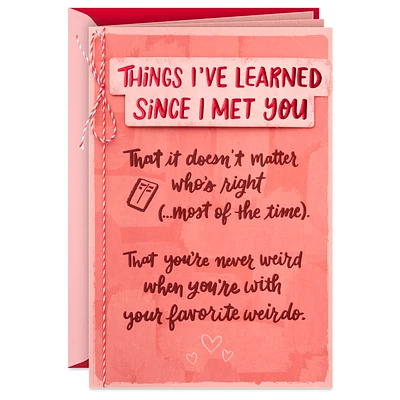 Things I've Learned Romantic Valentine's Day Card for only USD 7.99 | Hallmark