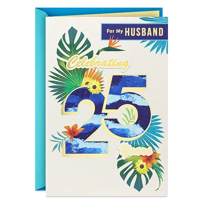 Tropical Leaves 25th Anniversary Card for Husband for only USD 5.59 | Hallmark
