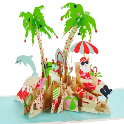 Jolly Holidays Beach Santa 3D Pop-Up Christmas Card for only USD 12.99 | Hallmark