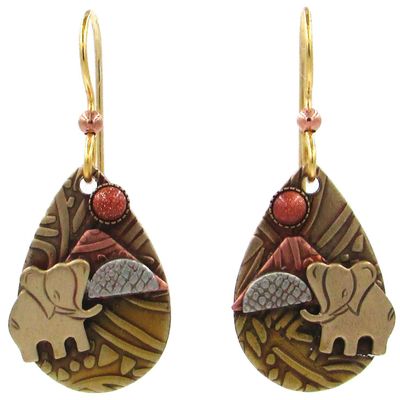 Elephant on Mixed Metal Teardrop Earrings for only USD 23.00 | Hallmark