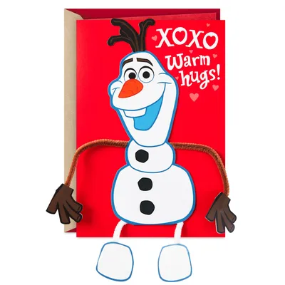 Disney Frozen Olaf Warm Hugs Valentine's Day Card With Posable Character for only USD 4.99 | Hallmark