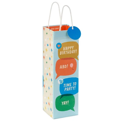 13" Happy Birthday Word Bubbles Wine Gift Bag for only USD 4.49 | Hallmark