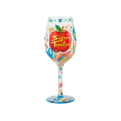 Lolita Super Teacher Handpainted Wine Glass, 15 oz. for only USD 29.99 | Hallmark