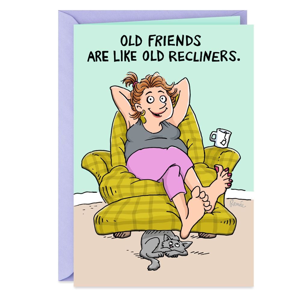 Hallmark Old Friends Are Like Old Recliners Funny Friendship Card ...