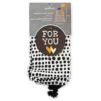 28" Black Dots With Heart Fabric Gift Bag With Tag for only USD 14.99 | Hallmark
