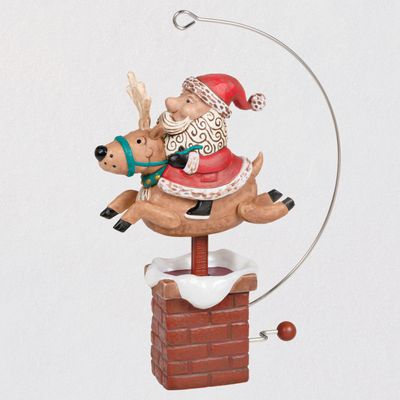 Giddy Up, Santa! Reindeer Ornament With Motion