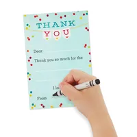 Colorful Confetti Fill-in-the-Blank Kids Thank-You Notes, Pack of 20 for only USD 9.99 | Hallmark