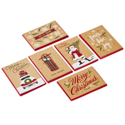 Rustic Kraft Boxed Christmas Cards Assortment, Pack of 36 for only USD 18.99 | Hallmark