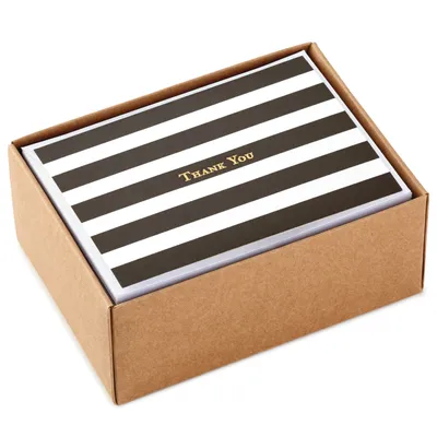 Black-and-White Striped Blank Thank-You Notes, Box of 40 for only USD 9.99 | Hallmark