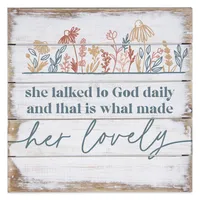 Simply Said She Talked to God Petite Pallet Wood Sign, 8x8 for only USD 24.99 | Hallmark