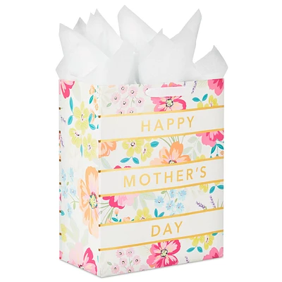 13" Floral Stripe Large Mother's Day Gift Bag With Tissue for only USD 6.99 | Hallmark