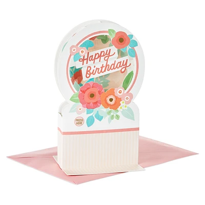 Happy Birthday Floral Snow Globe Musical 3D Pop-Up Birthday Card With Motion for only USD 12.99 | Hallmark