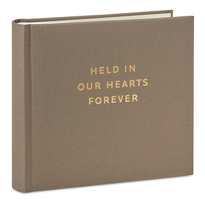Held in Our Hearts Forever Taupe Linen Photo Album for only USD 24.99 | Hallmark