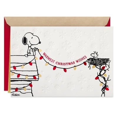 Peanuts® Snoopy and Woodstock Warm Wishes Christmas Card for only USD 5.99 | Hallmark