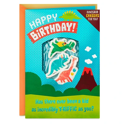 T-Riffic Kid Birthday Card With Dinosaur Erasers for only USD 6.59 | Hallmark