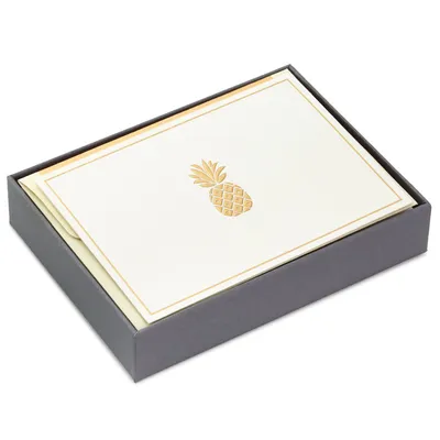 Gold Bordered Pineapple Blank Note Cards, Box of 10 for only USD 11.99 | Hallmark