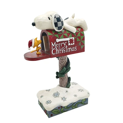 Jim Shore Peanuts Snoopy and Woodstock at Mailbox Figurine, 7.2" for only USD 64.99 | Hallmark