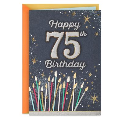 A Life Well-Lived Candles 75th Birthday Card