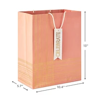 13" Gold Lines on Coral Large Gift Bag for only USD 4.99 | Hallmark