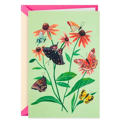 Vintage Butterflies and Flowers Blank Card for only USD 5.99 | Hallmark