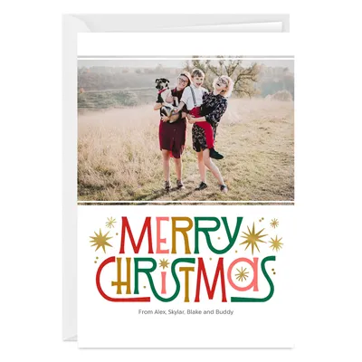Personalized Retro-Style Merry Christmas Photo Card for only USD 4.99 | Hallmark