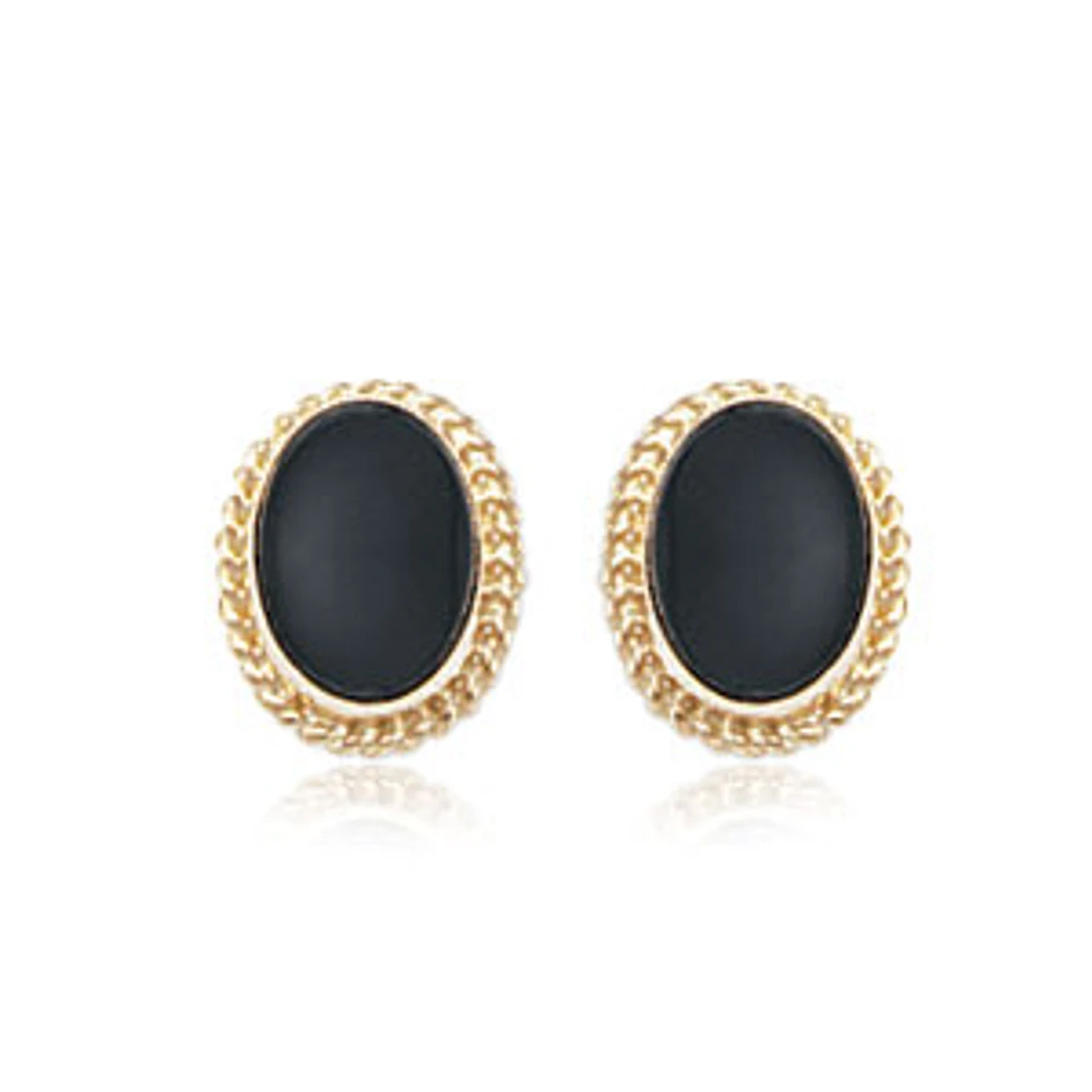 14KG 8X6 ONYX TWIST GALLERY STUD 01/686