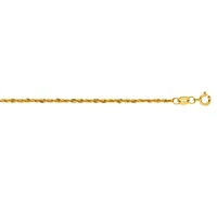 10kt Yellow Gold Inch 1.5mm Semi-Solid Rope Chain 012HSR