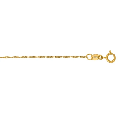 10K Yellow Gold 18 Inch Diamond Cut Singapore Chain 015SING-18