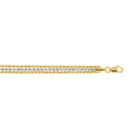 10kt Two Tone Gold 7.25 Inch Triple Strand Rope Bracelet 016HTR-0725