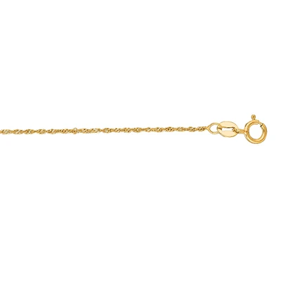 10K Yellow Gold 20 Inch Diamond Cut Singapore Chain 020SING-20