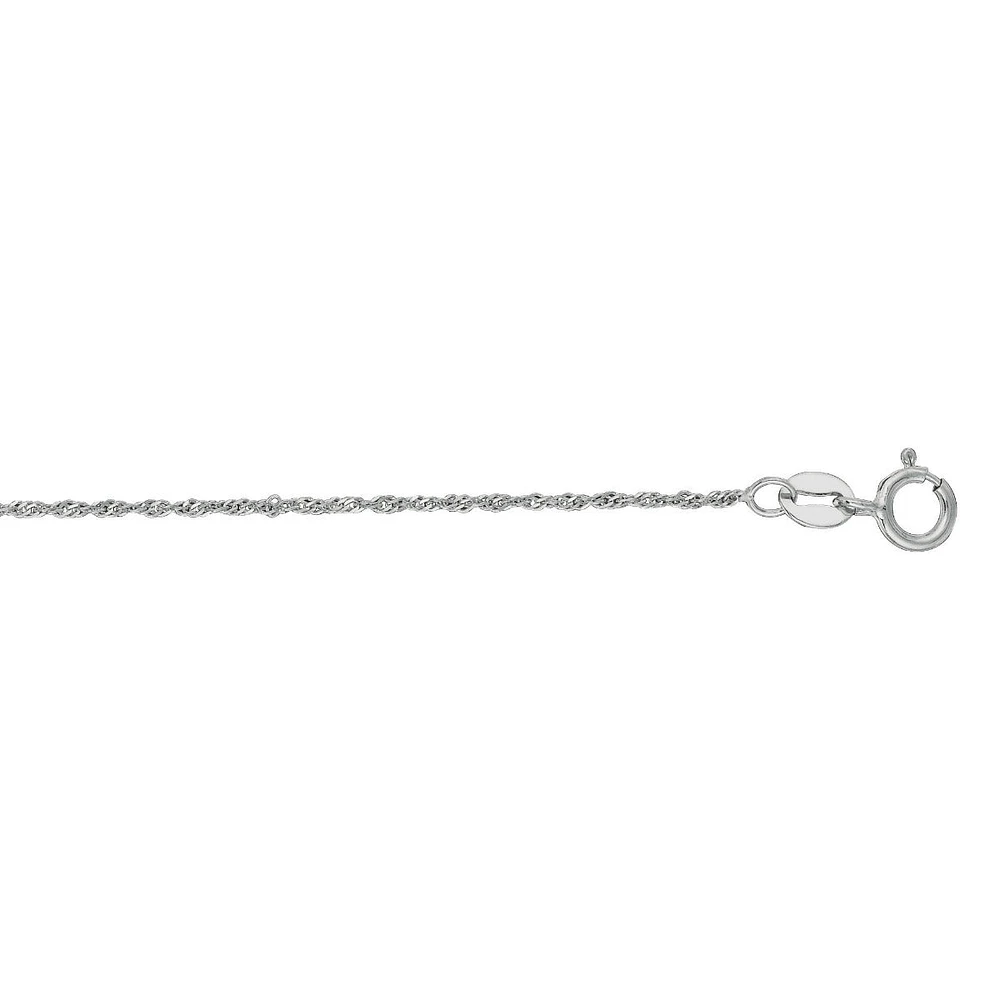 10k White Gold 20 Inch Diamond Cut Singapore Chain 020WSING-20