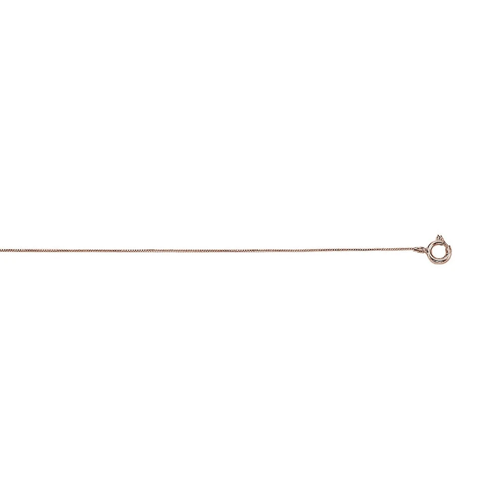 10k Rose Gold Inch Shiny Box Chain 028PKBOX