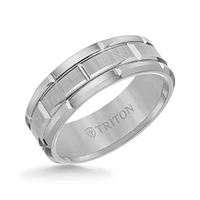 Triton Ladies 8mm Gray Tungsten Carbide Comfort Fit Band 11-4127C-L.00