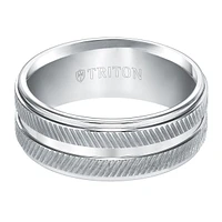 Triton Ladies 9mm White Tungsten Carbide Comfort Fit Band 11-4655HC-L.00