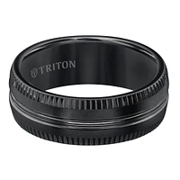 Triton Ladies 8mm Black Tungsten Carbide Comfort Fit Band 11-5813BC-L.00