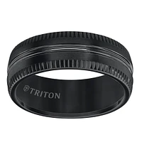 Triton Ladies 8mm Black Tungsten Carbide Comfort Fit Band 11-5813BC-L.00