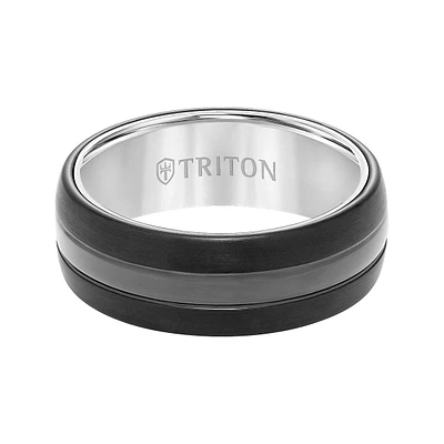 Triton Ladies 8mm Black Tungsten Carbide Band with White Interior 11-5943MCW8-L.00