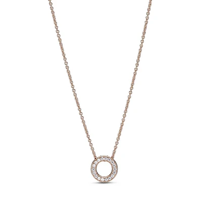 Pandora Logo Pavé Circle Collier Necklace 387436C01