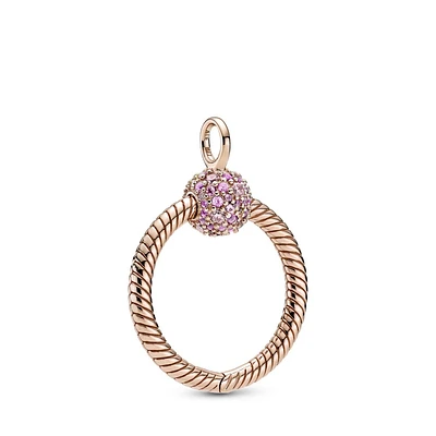 Pandora Moments Small Pavé O Pendant - Rose 389097C01