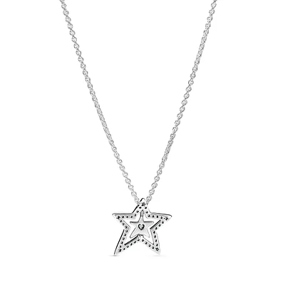 Pavé Asymmetric Star Collier Necklace