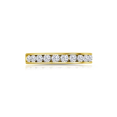 14K Yellow Gold Round Diamonds Wedding Band