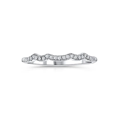 14K White Gold Diamond Curvy Wedding Band