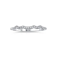 14K White Gold Diamond Curvy Wedding Band