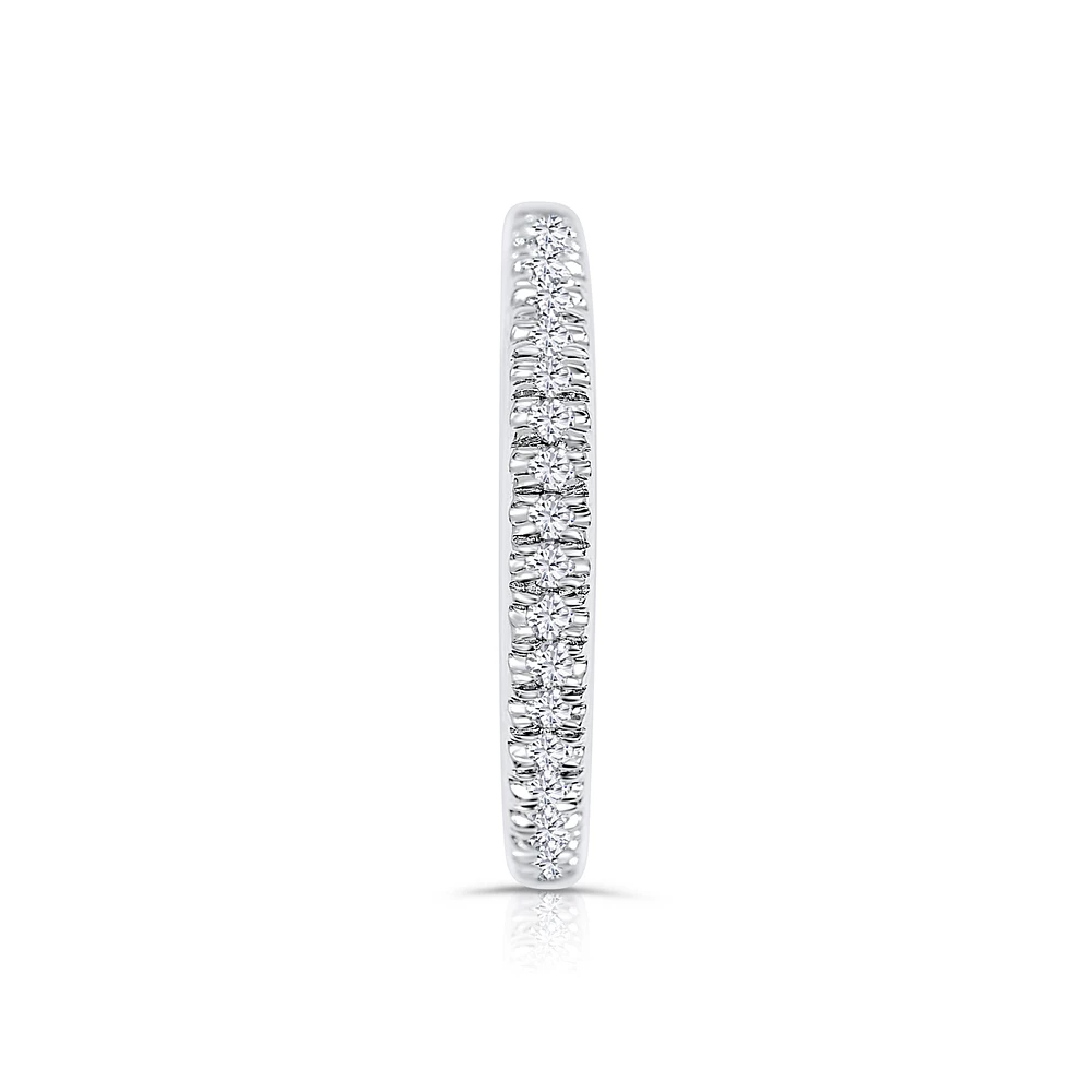 14K White Gold Round Diamonds Wedding Band