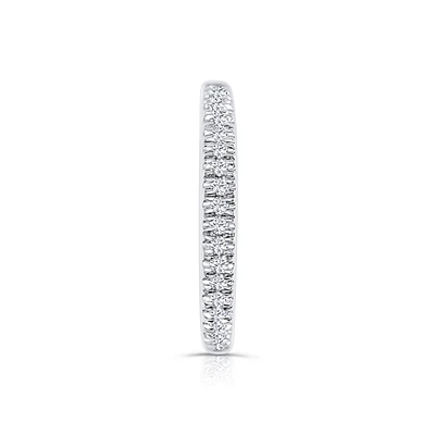 14K White Gold Round Diamonds Wedding Band