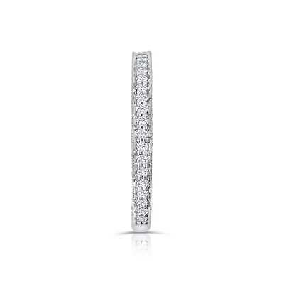 14K White Gold Round Diamonds Wedding Band