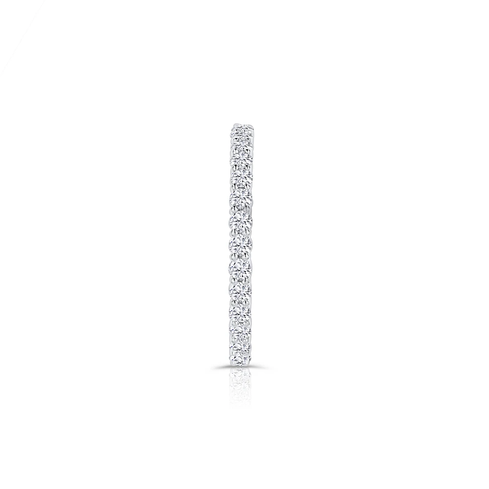14K White Gold Round Diamonds Wedding Band