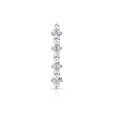 14K White Gold Mixed Diamonds Band