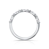 14K White Gold Mixed Diamonds Band